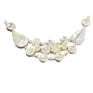 Vintage Rhinestone Crescent Moon Brooch Celestial Farmhouse Find